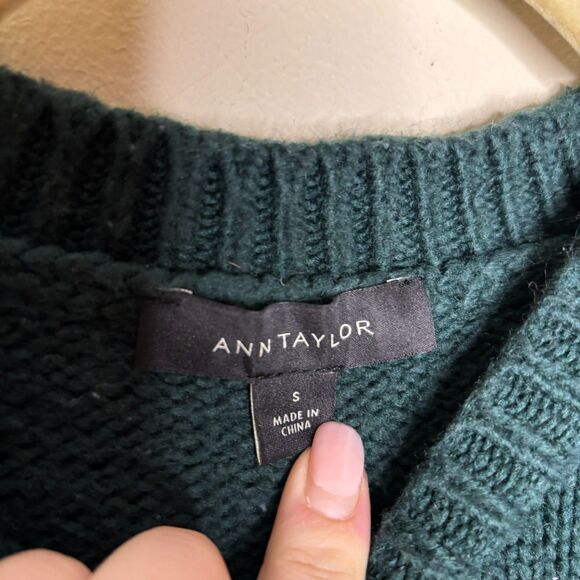 Ann Taylor Womens Color Blocking Sweater green and teal size small - Picture 3 of 7